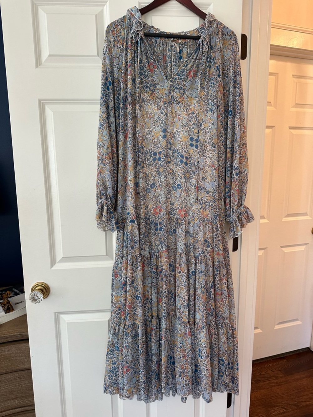 Free People Blue Multi Floral Maxi Dress